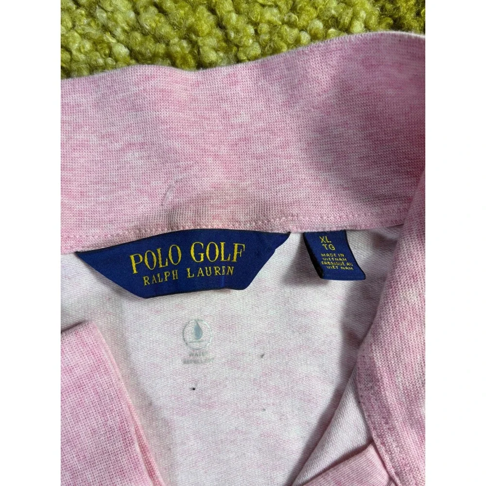 Polo Golf Ralph Lauren Mens XL Pink Heather Quarter Zip Pullover Water Repellent